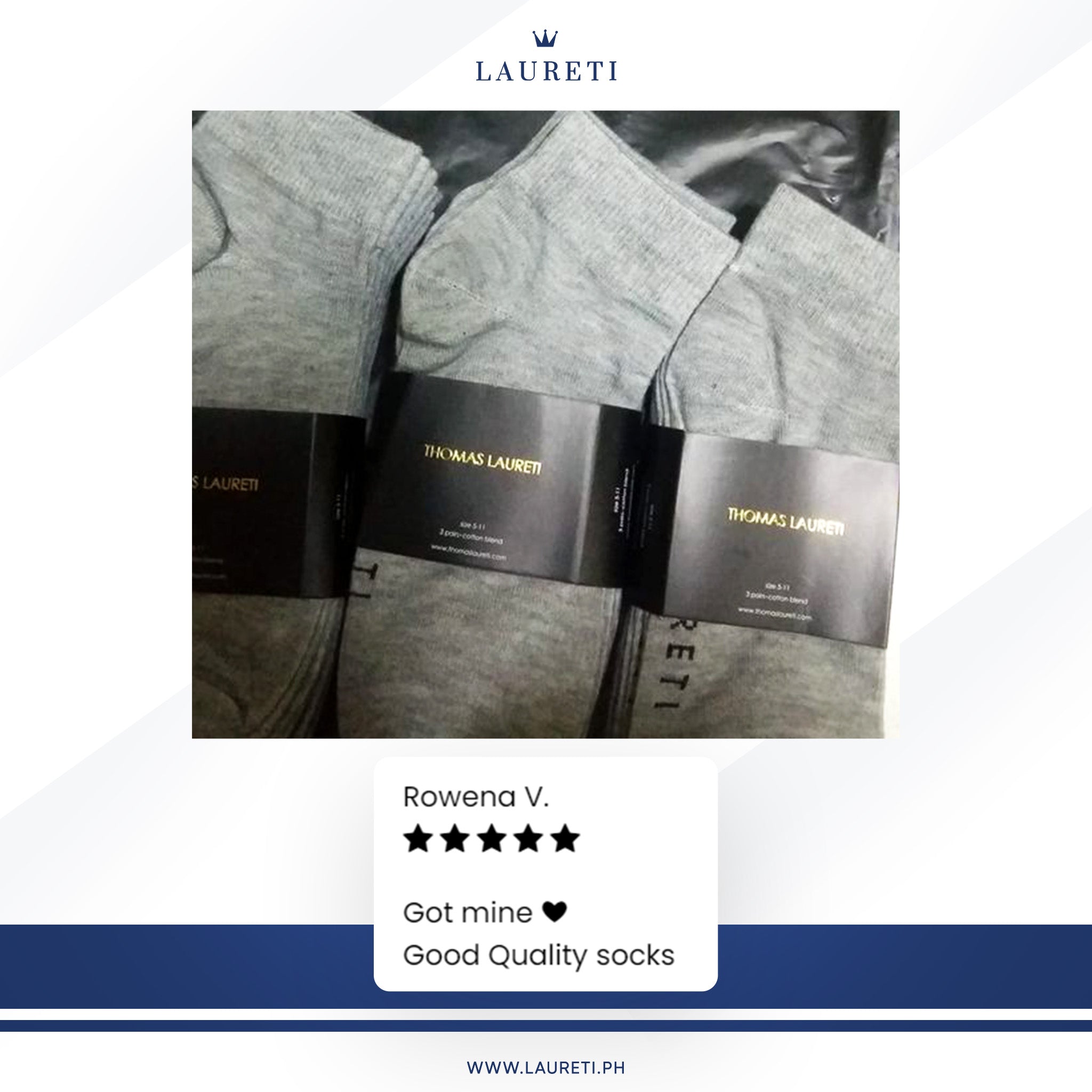 3 PAIRS LAURETI ABOVE ANKLE SOCKS ( UNISEX • FREE SIZE ) ( GRAY )