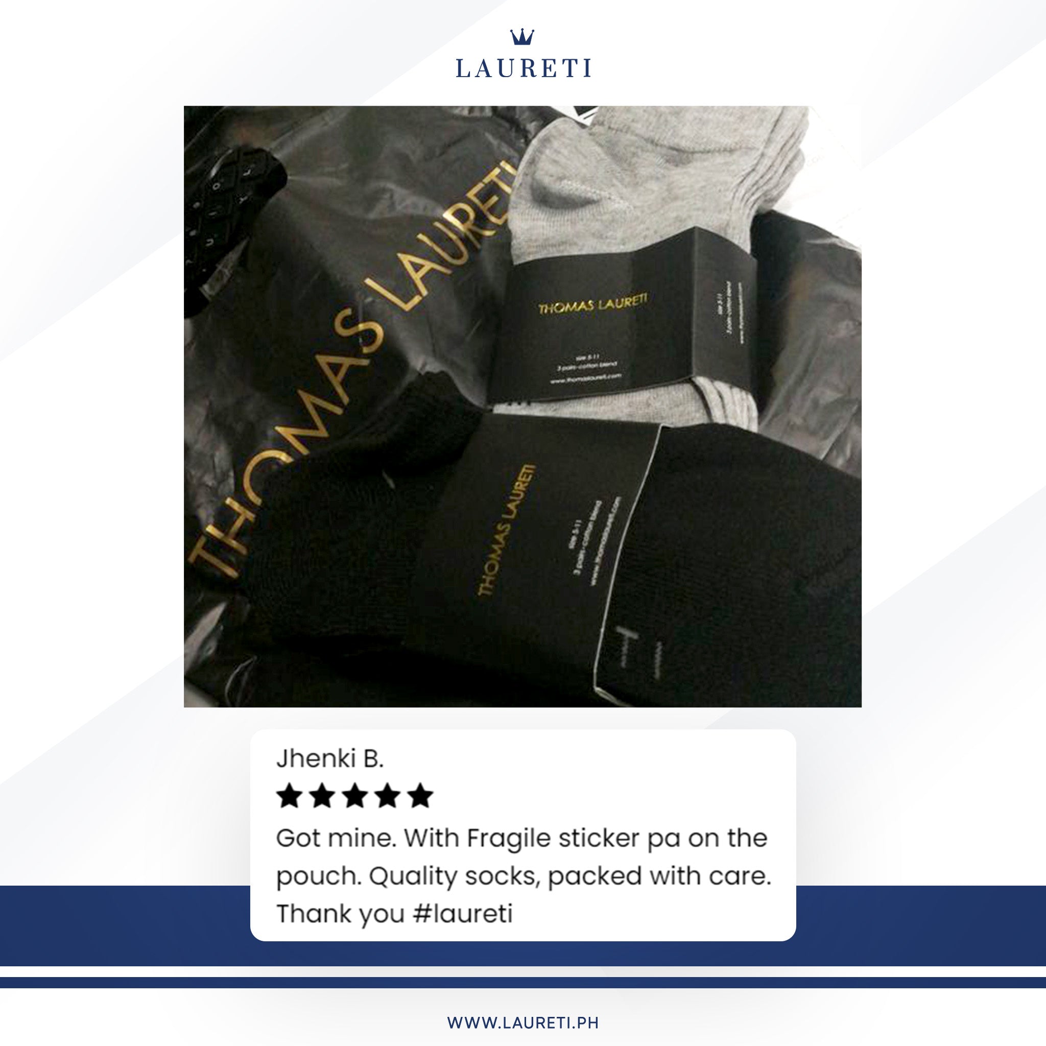 3 PAIRS LAURETI ANKLE SOCKS ( UNISEX • FREE SIZE ) ( BLACK )