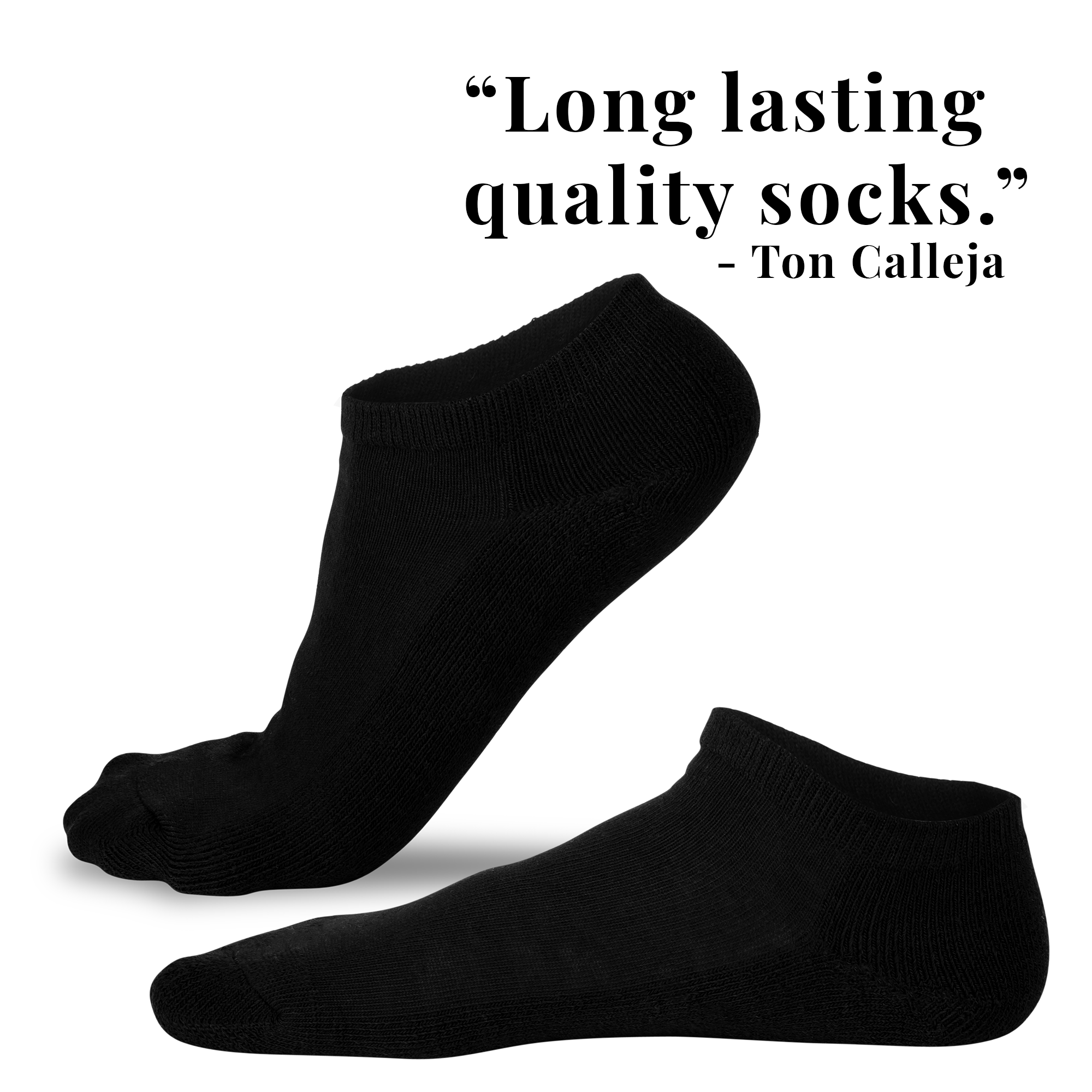 3 PAIRS LAURETI ANKLE SOCKS ( UNISEX • FREE SIZE ) ( BLACK )