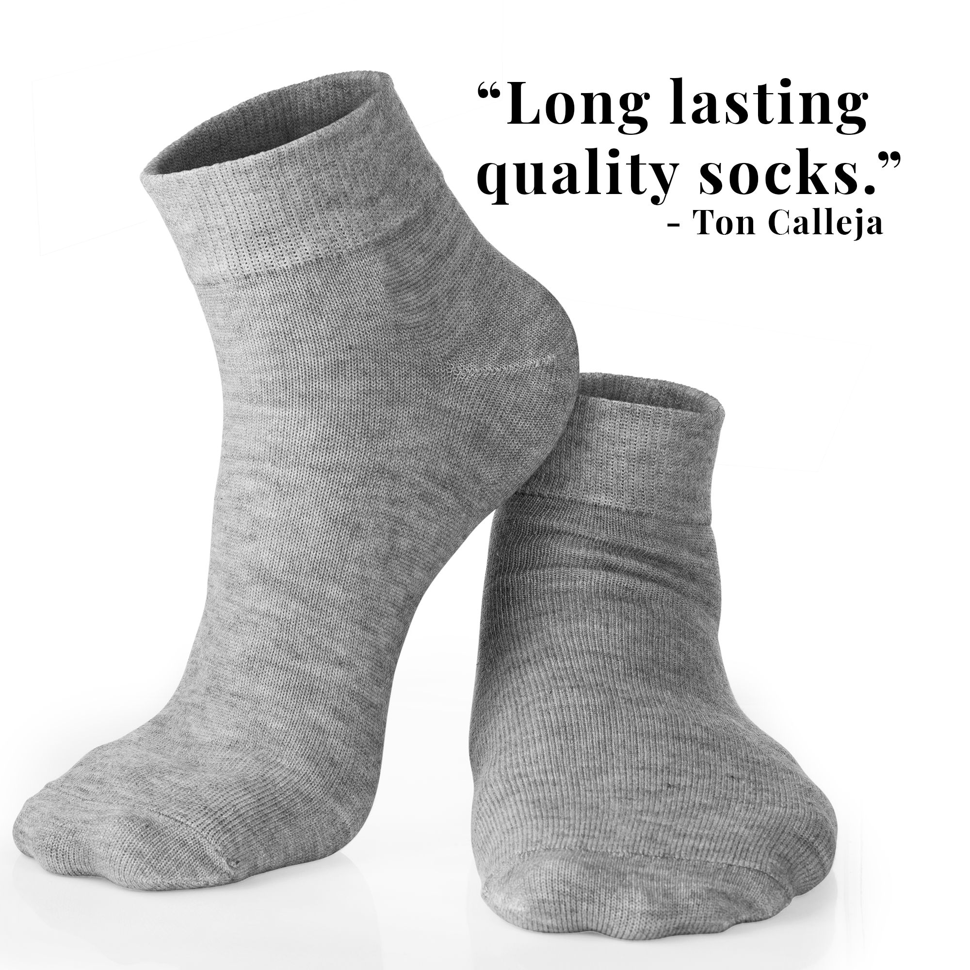 3 PAIRS LAURETI ABOVE ANKLE SOCKS ( UNISEX • FREE SIZE ) ( GRAY )