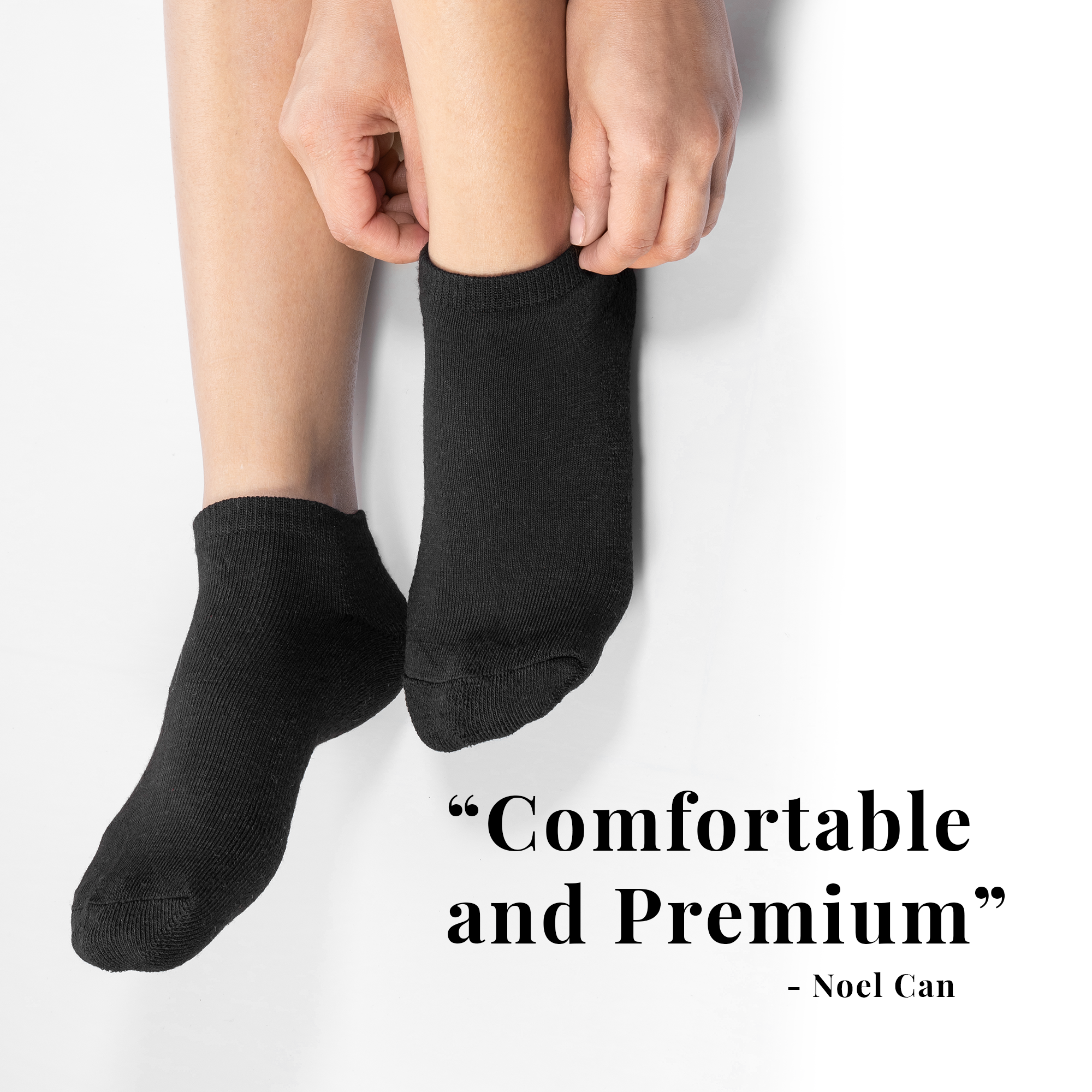 3 PAIRS LAURETI ANKLE SOCKS ( UNISEX • FREE SIZE ) ( BLACK )