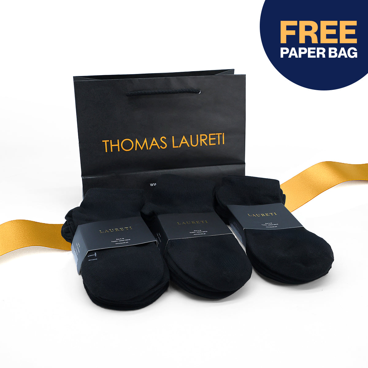 9 PAIRS LAURETI ABOVE ANKLE SOCKS ( UNISEX • FREE SIZE ) ( BLACK )