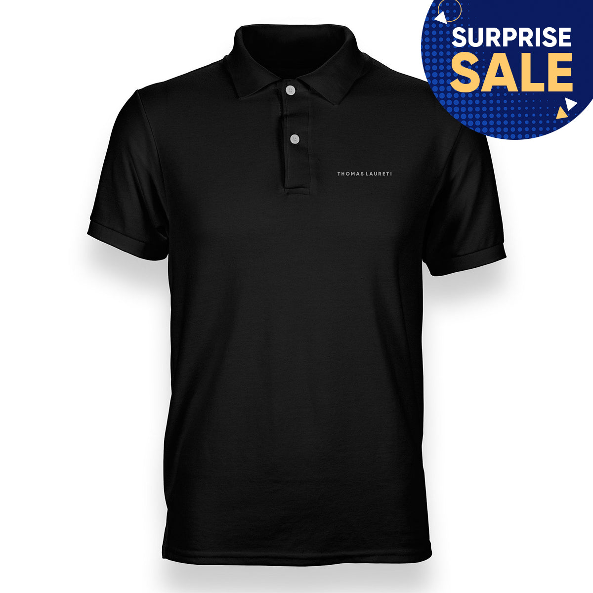 Men's Thomas Laureti Black Polo Shirt