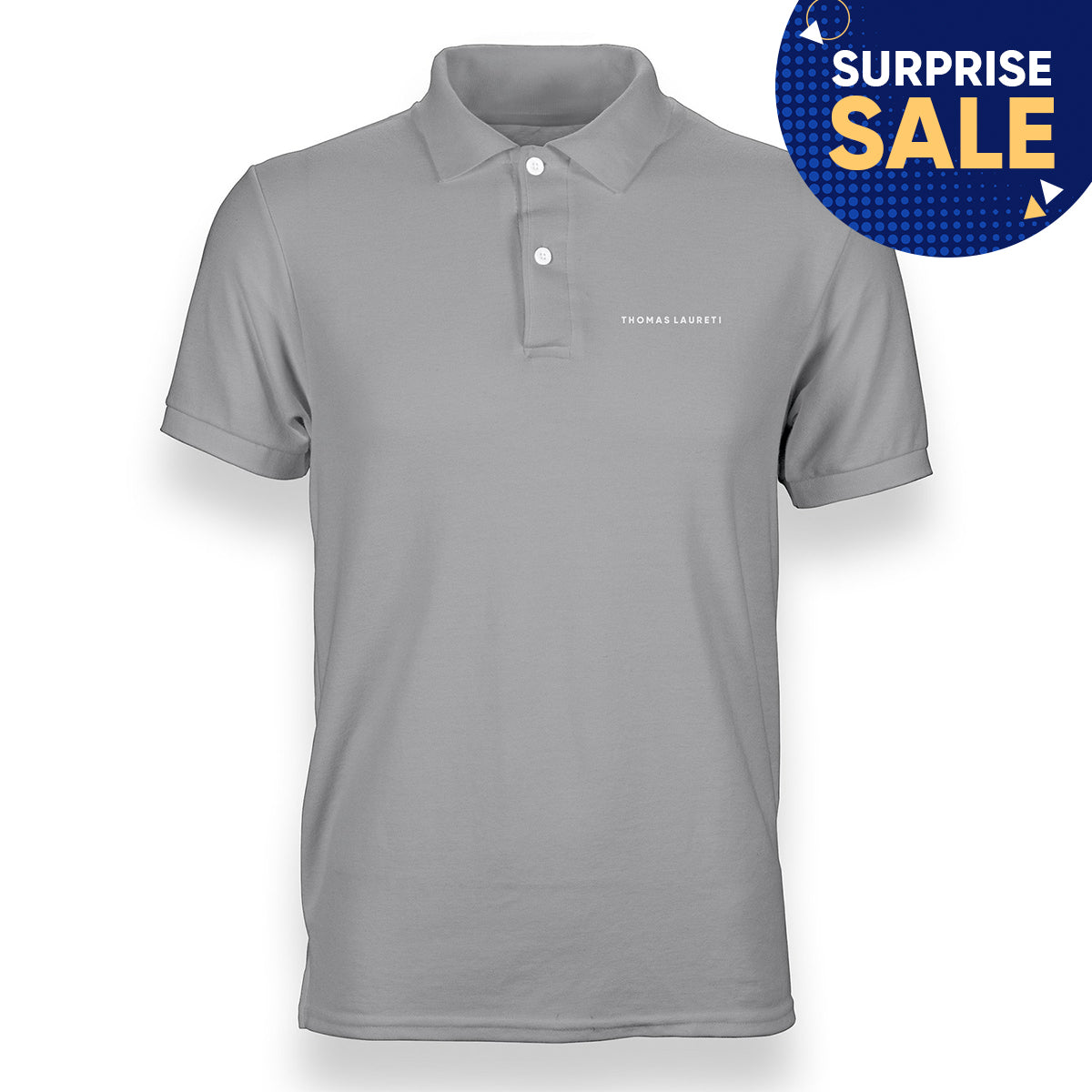 Men's Thomas Laureti Gray Polo Shirt