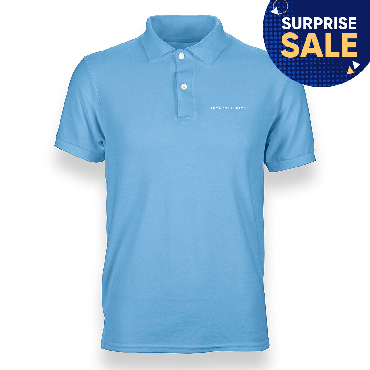 Men's Thomas Laureti Light Blue Polo Shirt