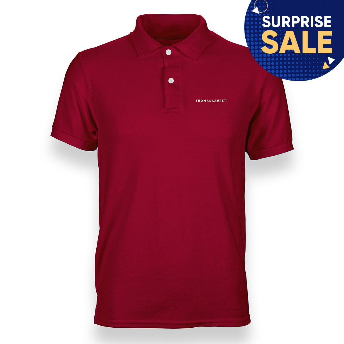 Men's Thomas Laureti Maroon Polo Shirt