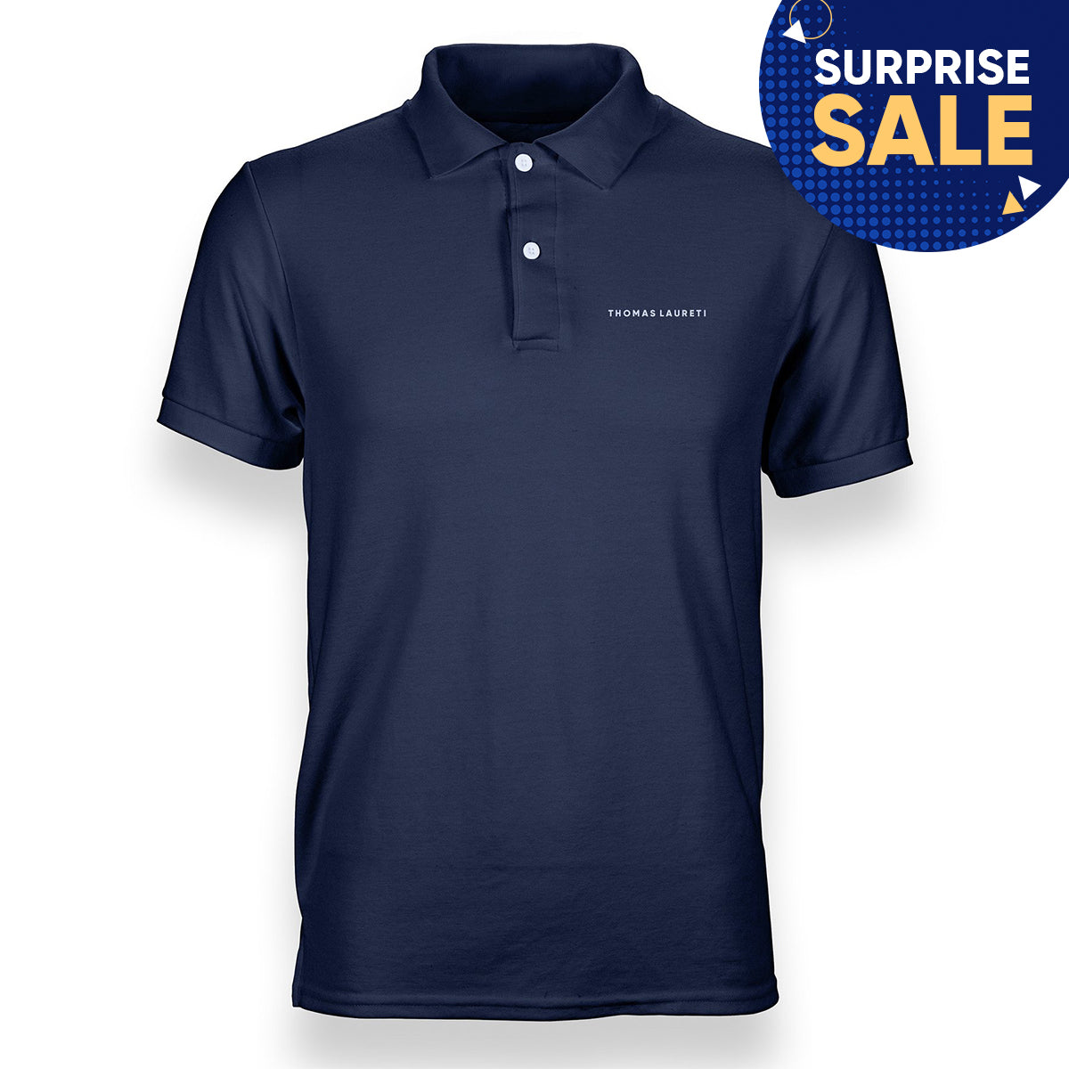 Men's Thomas Laureti Navy Blue Polo Shirt