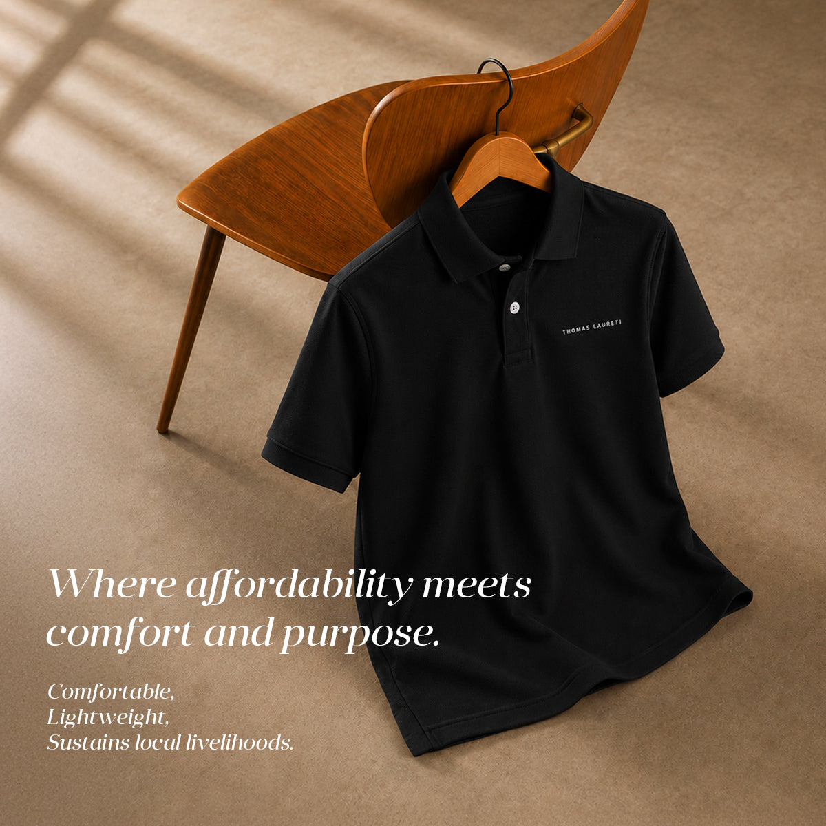 Women's Thomas Laureti Black Polo Shirt