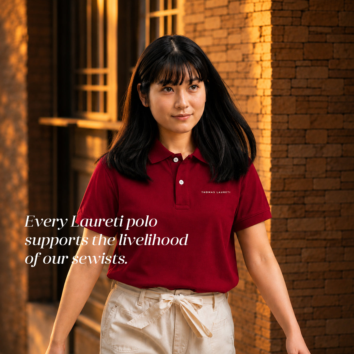 Women's Thomas Laureti Maroon Polo Shirt