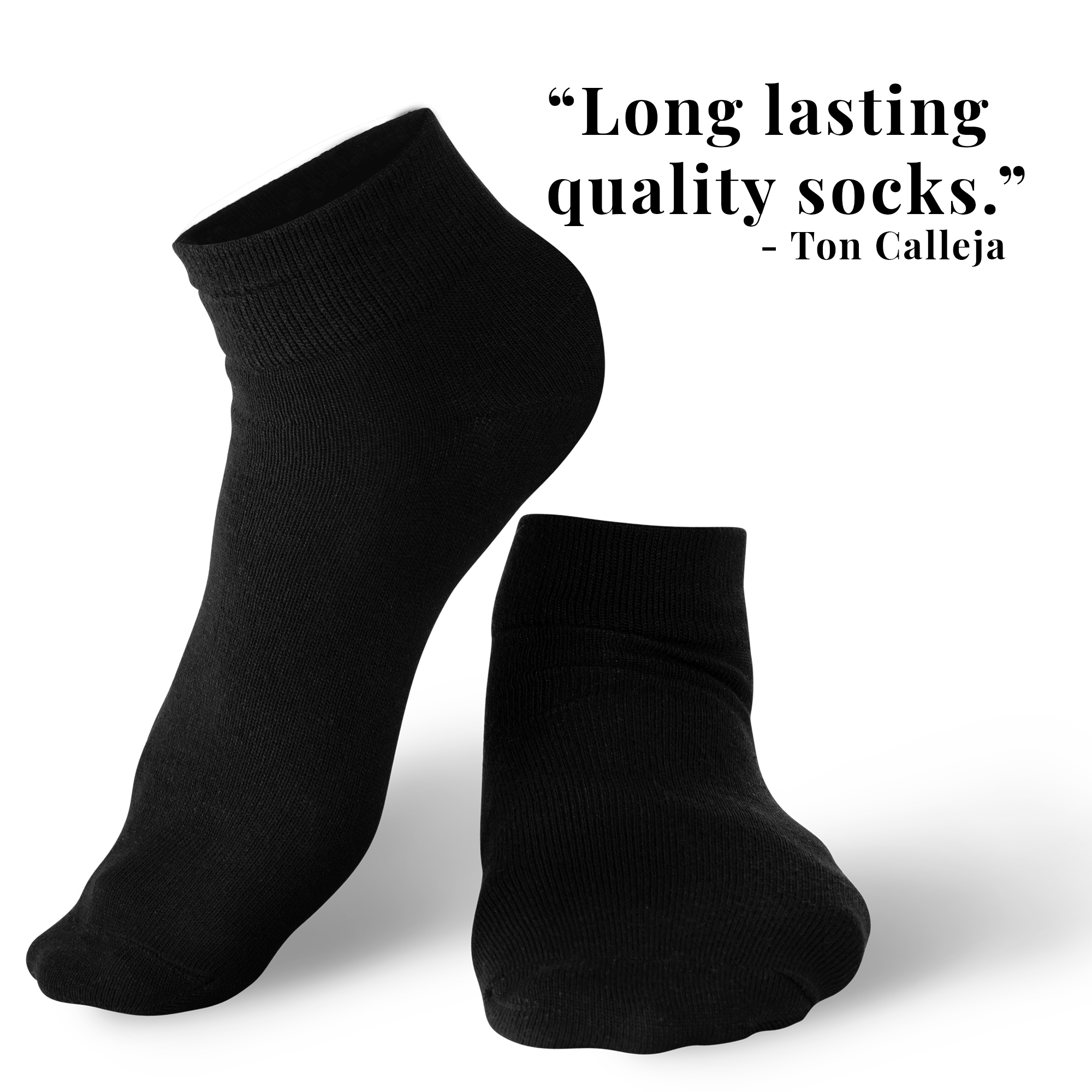 3 PAIRS LAURETI ABOVE ANKLE SOCKS ( UNISEX • FREE SIZE ) ( BLACK )