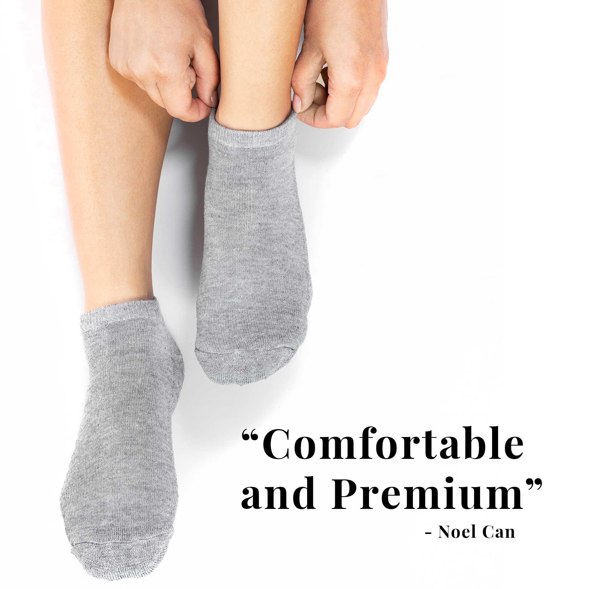 3 PAIRS LAURETI ANKLE SOCKS ( UNISEX • FREE SIZE ) ( GRAY )