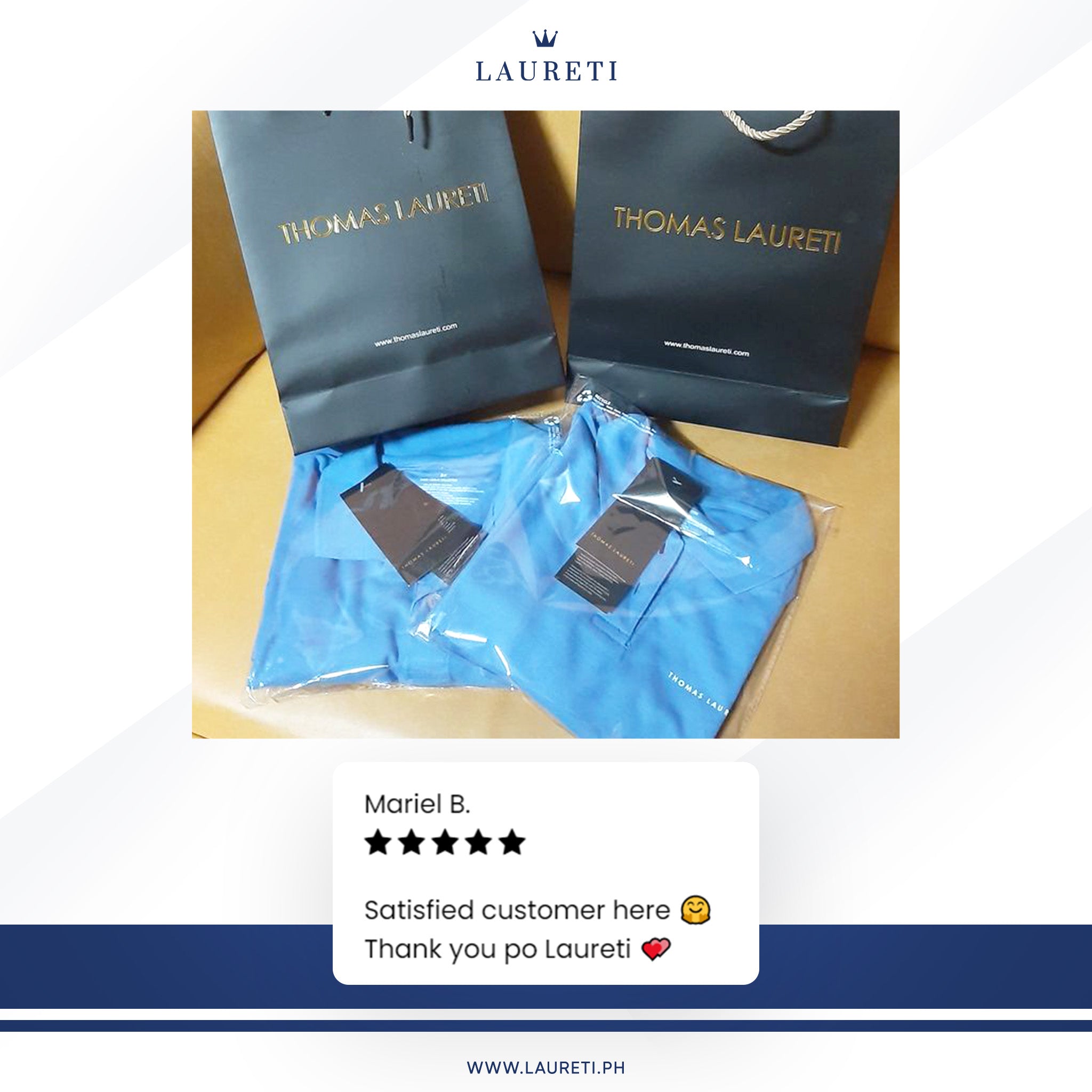 Men's Thomas Laureti Light Blue Polo Shirt