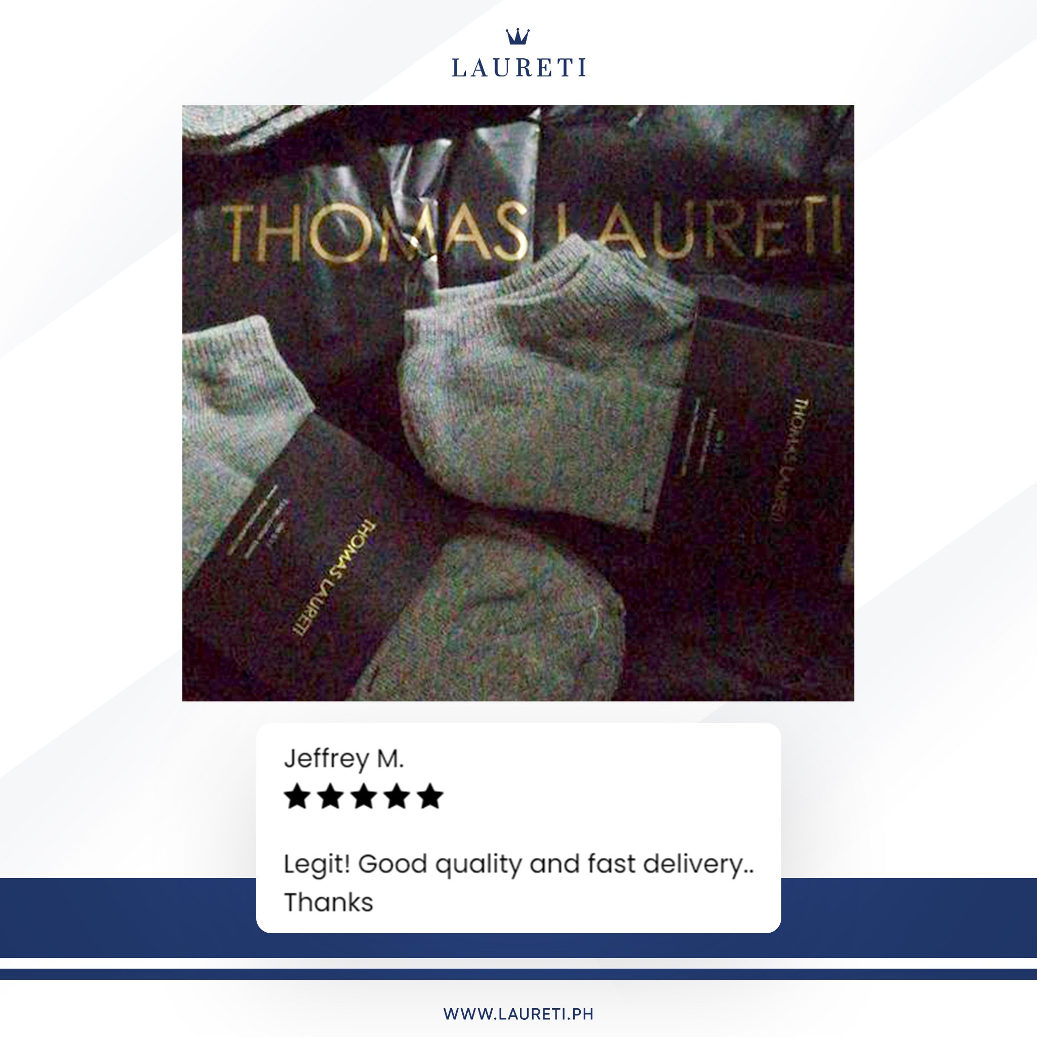 3 PAIRS LAURETI ANKLE SOCKS ( UNISEX • FREE SIZE ) ( GRAY )