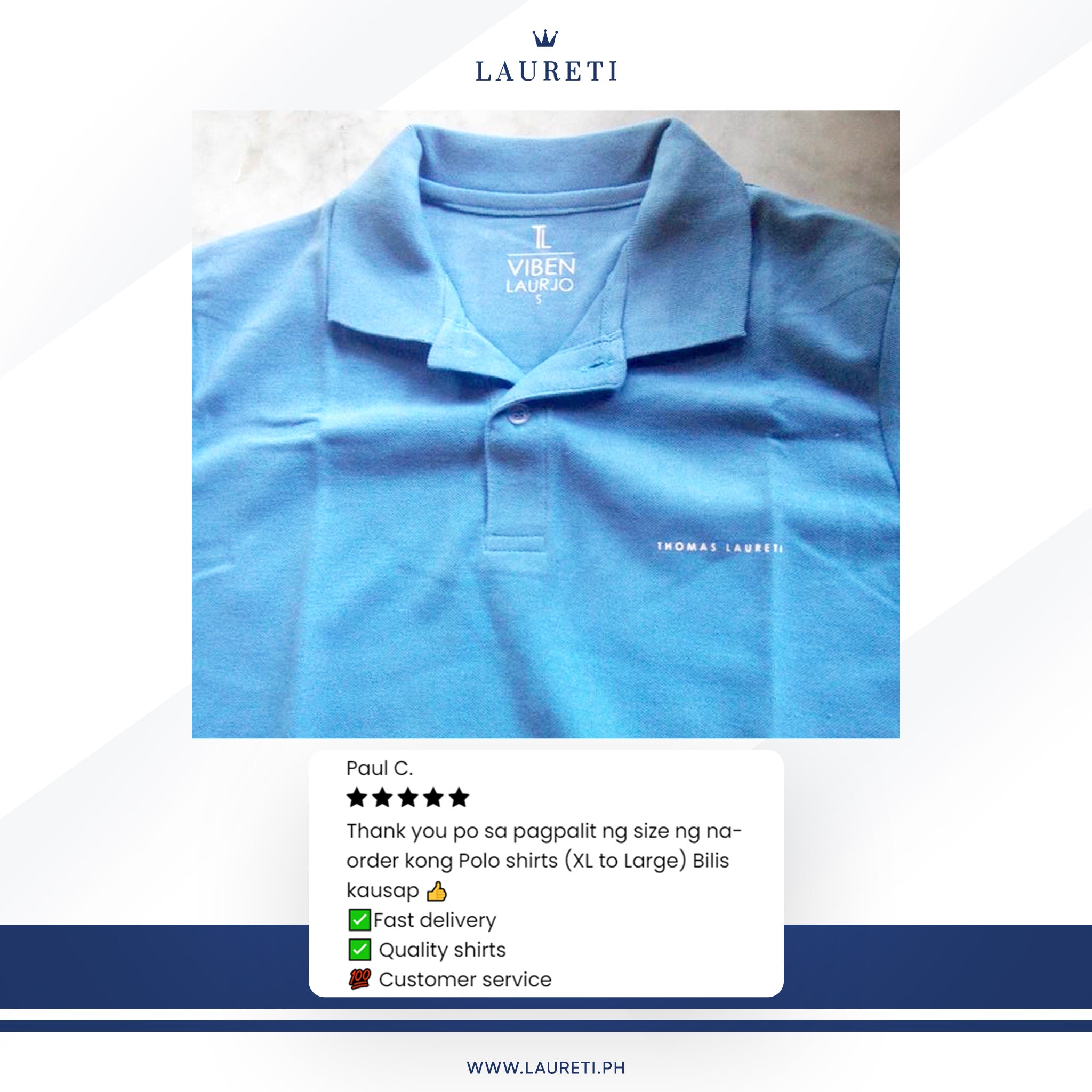 Women's Thomas Laureti Light Blue Polo Shirt