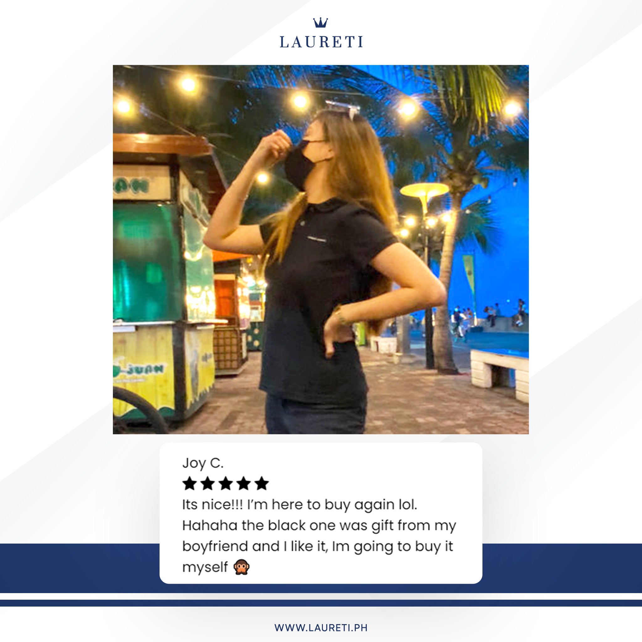 Women's Thomas Laureti Black Polo Shirt