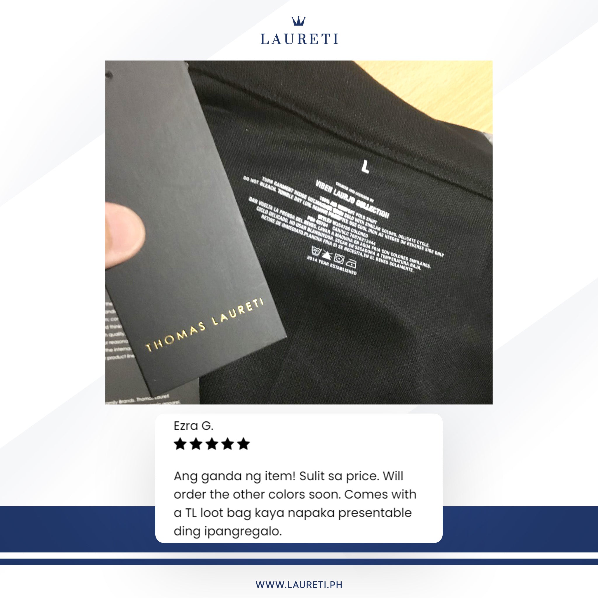Men's Thomas Laureti Black Polo Shirt