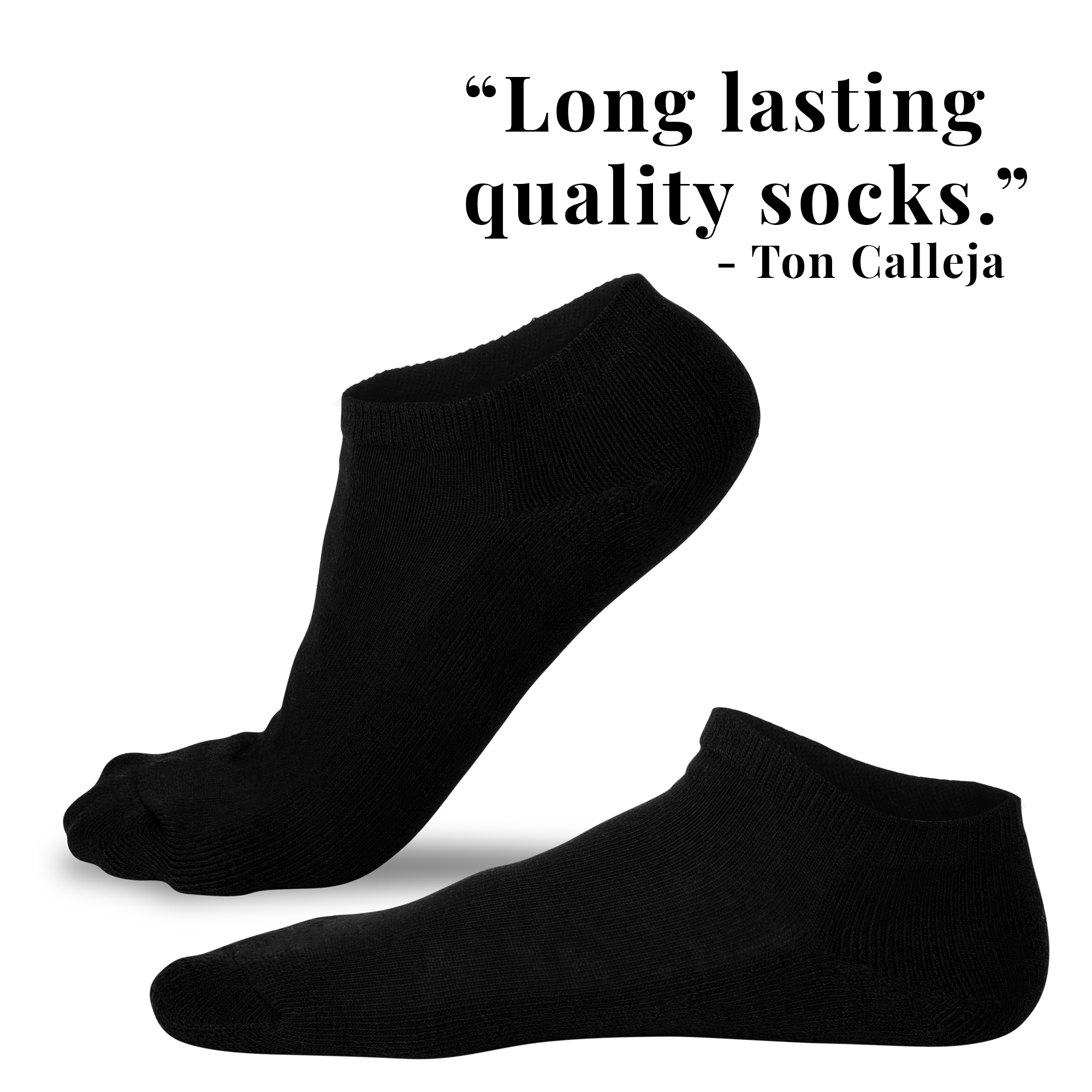 9 PAIRS LAURETI ANKLE SOCKS ( UNISEX • FREE SIZE ) ( BLACK )