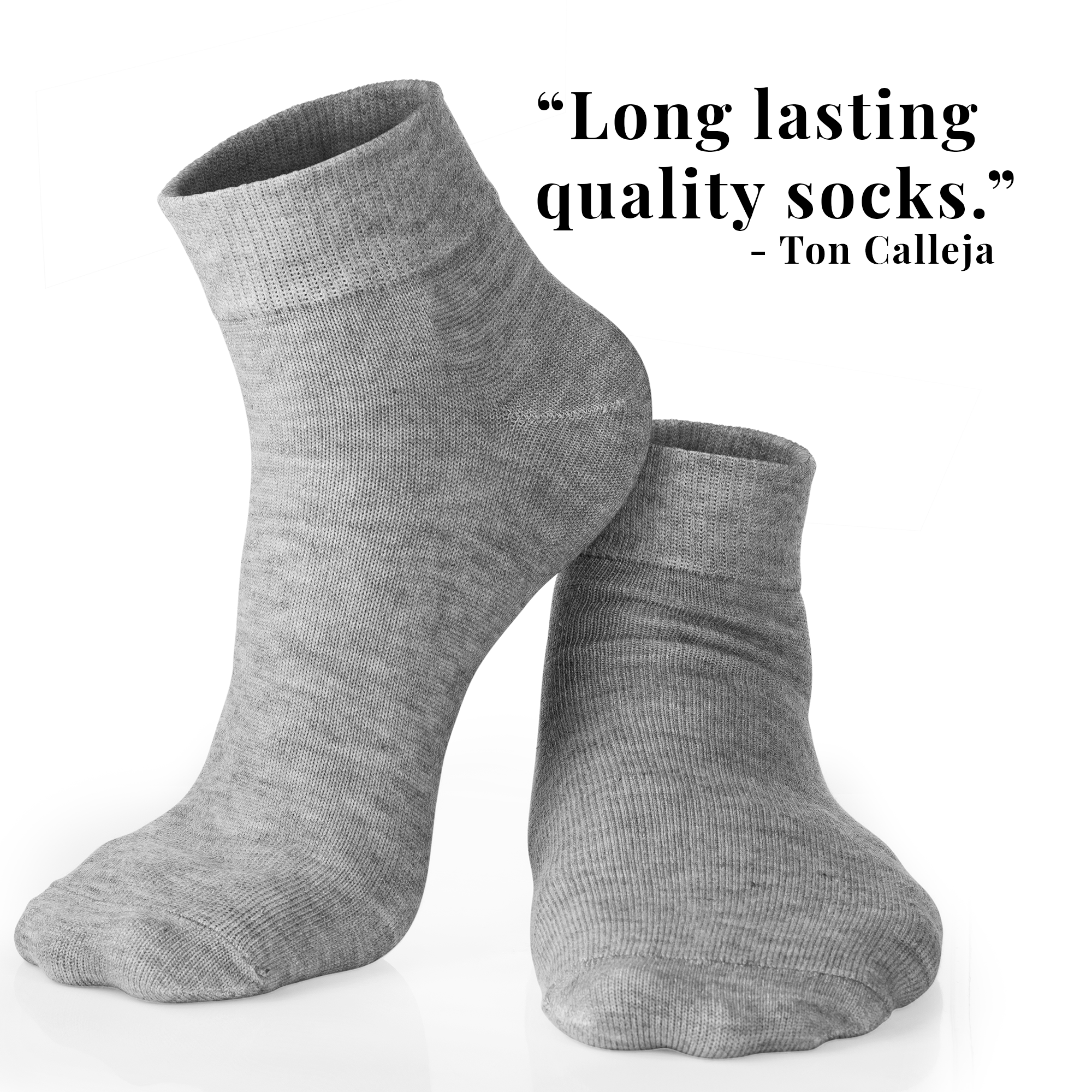 9 PAIRS LAURETI ABOVE ANKLE SOCKS ( UNISEX • FREE SIZE ) ( GRAY )