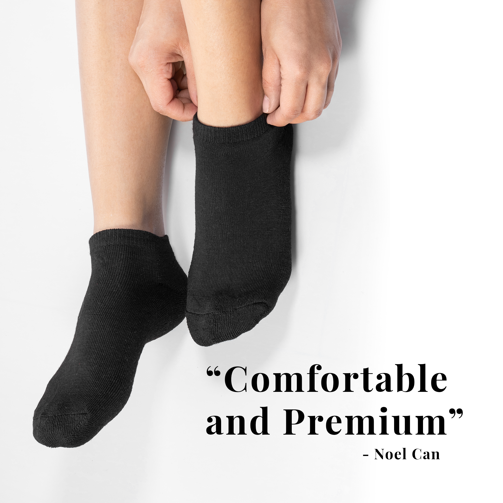 9 PAIRS LAURETI ANKLE SOCKS ( UNISEX • FREE SIZE ) ( BLACK )