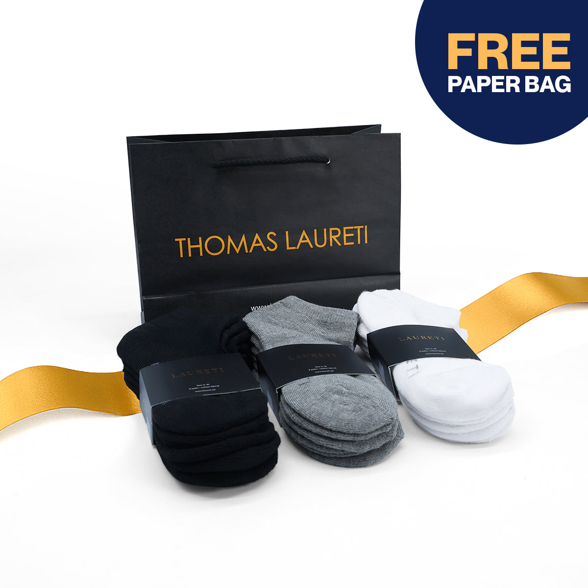 9 PAIRS LAURETI ANKLE SOCKS ( UNISEX • FREE SIZE ) ( ASSORTED )