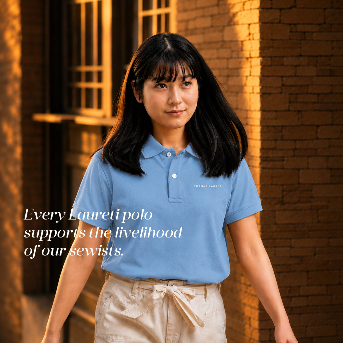 Women's Thomas Laureti Light Blue Polo Shirt