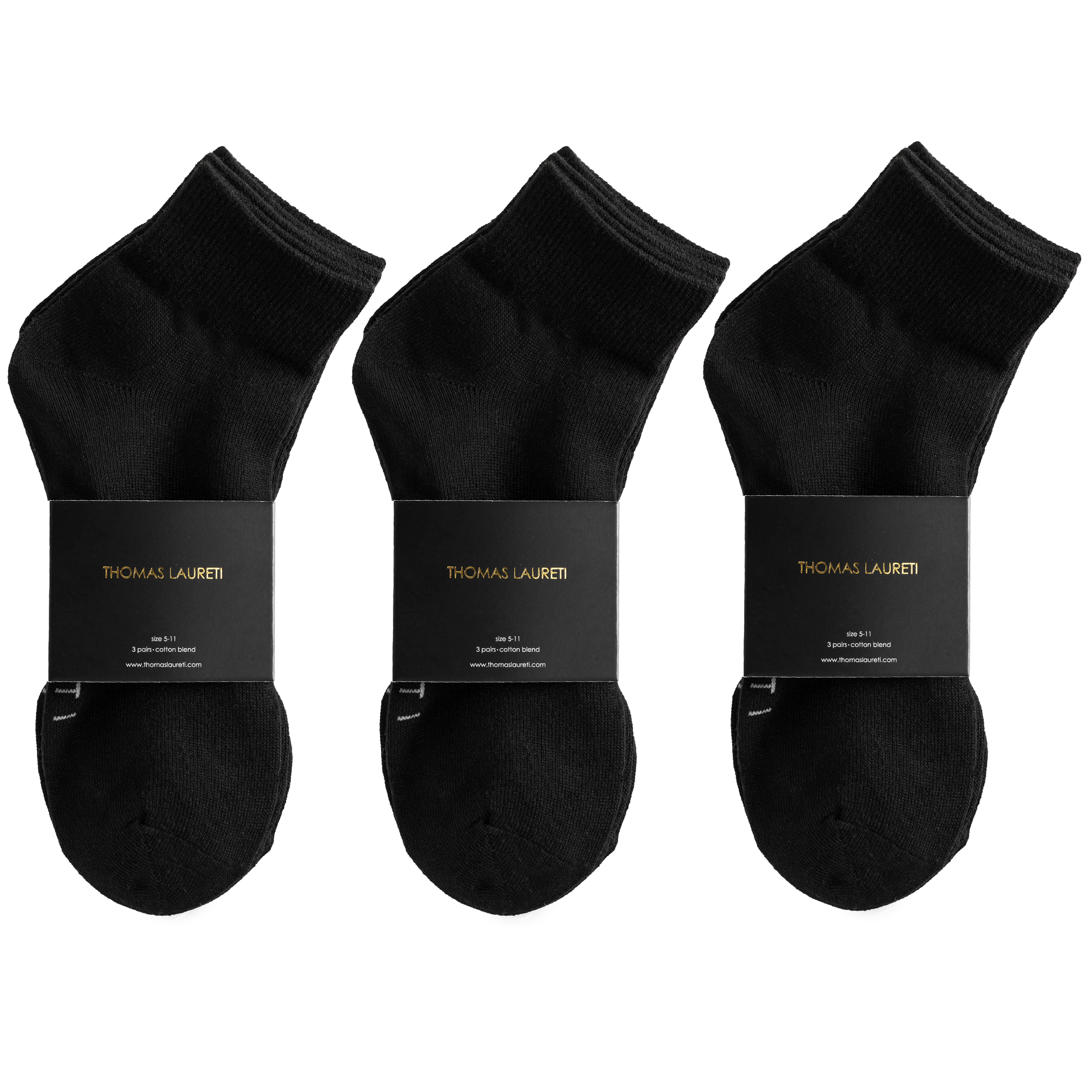 9 PAIRS LAURETI ABOVE ANKLE SOCKS ( UNISEX • FREE SIZE ) ( BLACK )