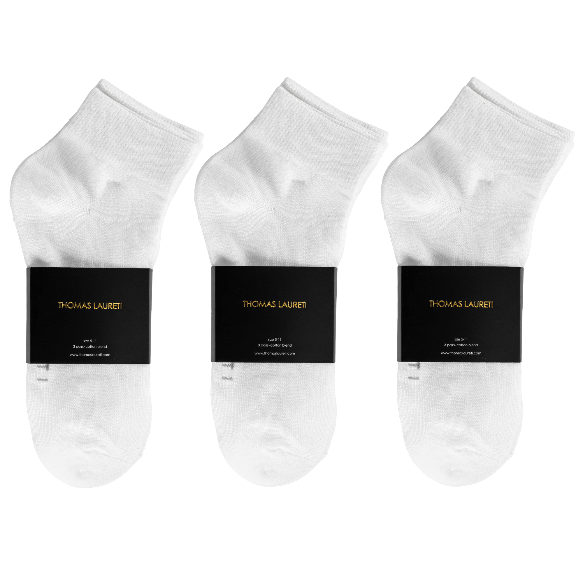 9 PAIRS LAURETI ABOVE ANKLE SOCKS ( UNISEX • FREE SIZE ) ( WHITE )