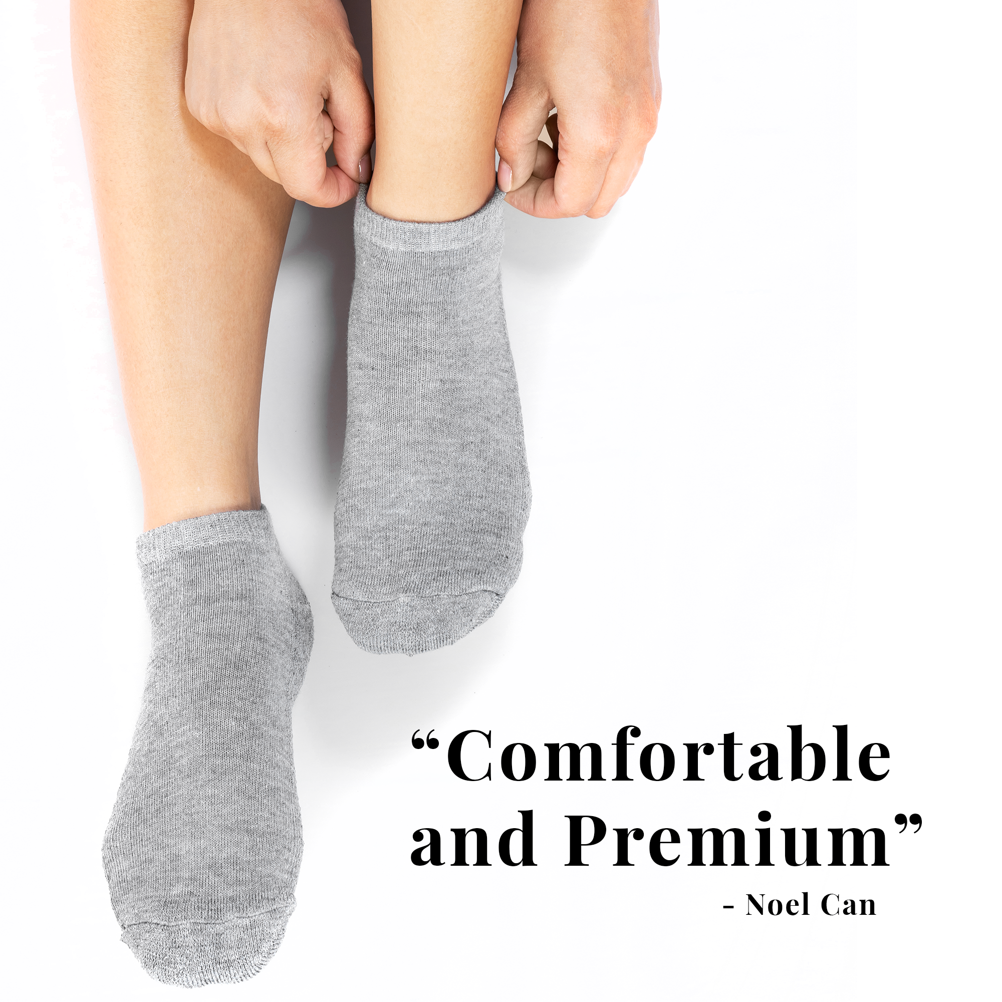 9 PAIRS LAURETI ANKLE SOCKS ( UNISEX • FREE SIZE ) ( GRAY )