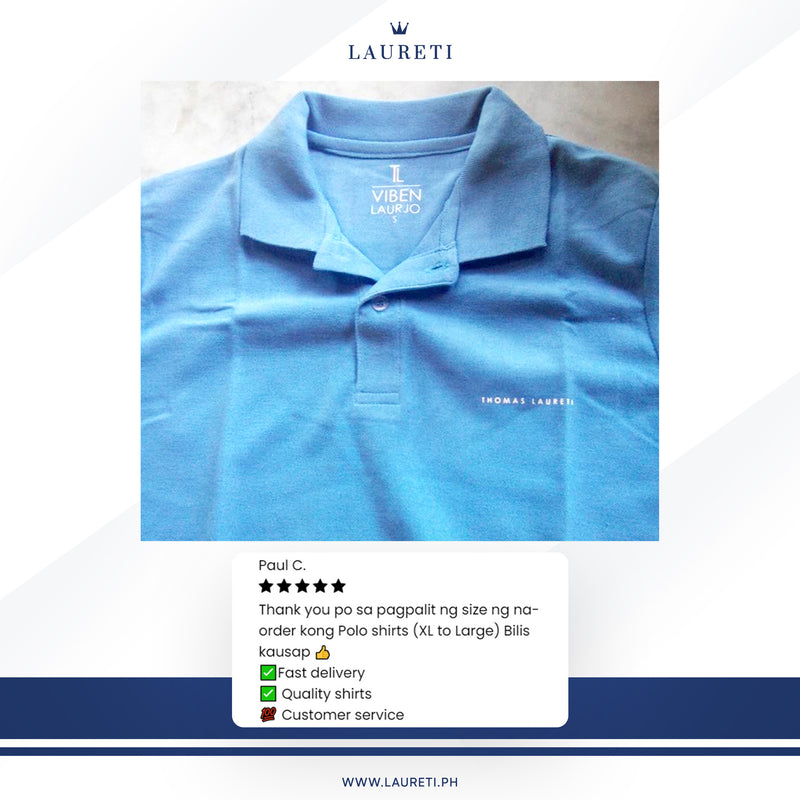 Men's Thomas Laureti Light Blue Polo Shirt