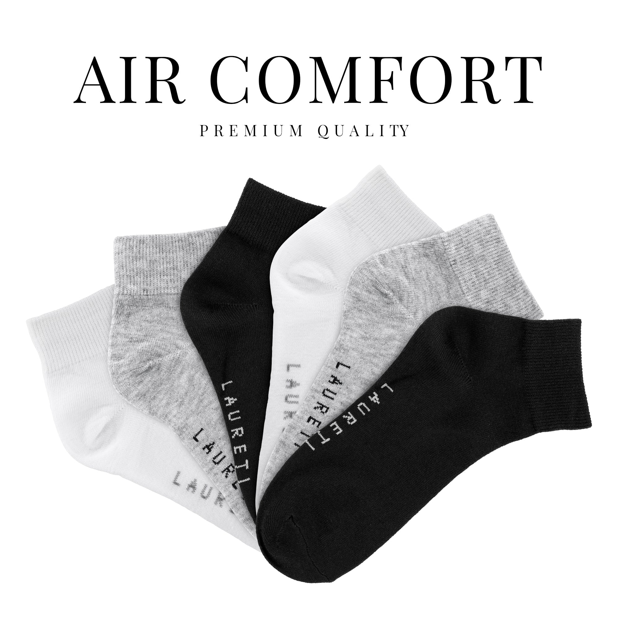 9 PAIRS LAURETI ABOVE ANKLE SOCKS ( UNISEX • FREE SIZE ) ( ASSORTED )