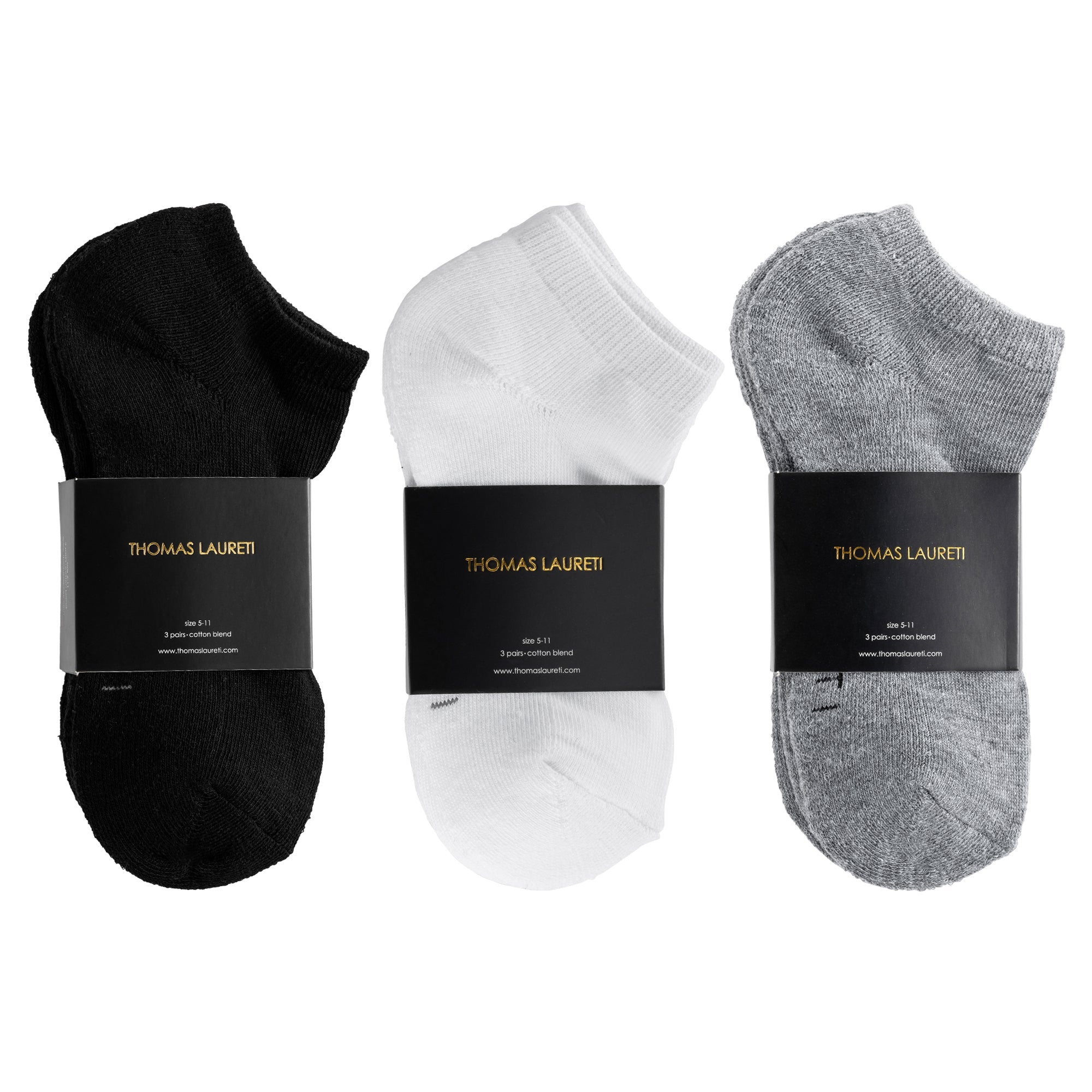 9 PAIRS LAURETI ANKLE SOCKS ( UNISEX • FREE SIZE ) ( ASSORTED )